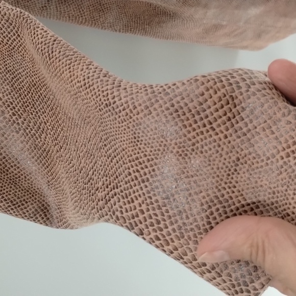 Solitaire faux snakeskin tan shimmer open jacket with tie size XL - Picture 4 of 9